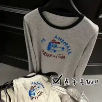 〔羊毛麻点〕〔不可机洗〕韩版新款小狗字母提花宽松针织上衣