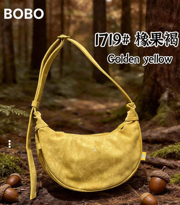 博卜新款摩登布丁系列牛奶绒单肩包腋下包斜挎女包饺子包秋冬布包