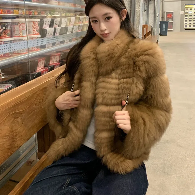 ［琥珀琉璃］轻奢温柔狐狸毛皮车条高级气质皮草外套女