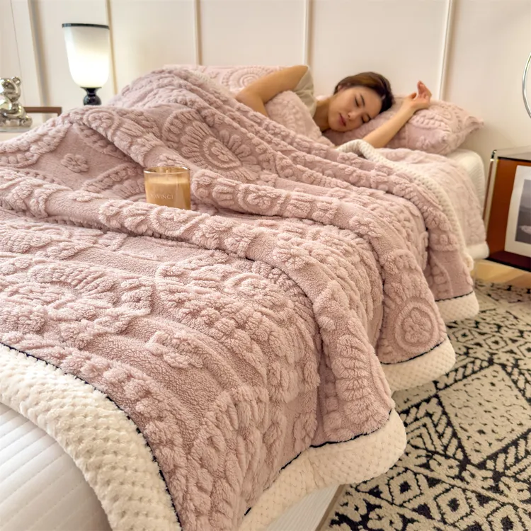塔芙绒羊羔绒毛毯冬季加厚盖毯小被子毛绒沙发绒毯办公室午睡毯子