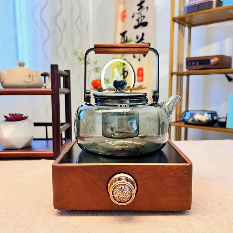 福熙堂1300W 北美胡桃木大功率电陶炉小型烧水炉多功能旋钮开关炉
