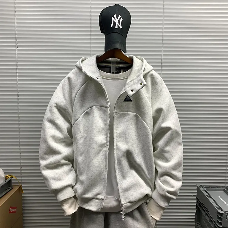 春秋新款重磅开衫连帽卫衣外套男士休闲宽松运动潮牌百搭情侣帽衫