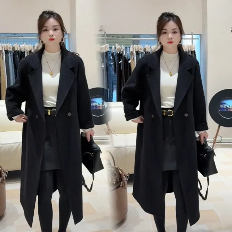 2025秋冬新款时尚显瘦气质网红高档洋气女高级百搭宽松毛呢外套潮