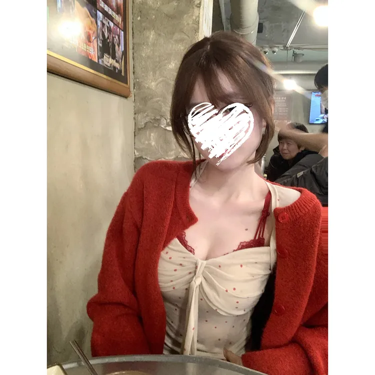 网红气质秋冬套装纯欲内衣+波点打底衫 61291