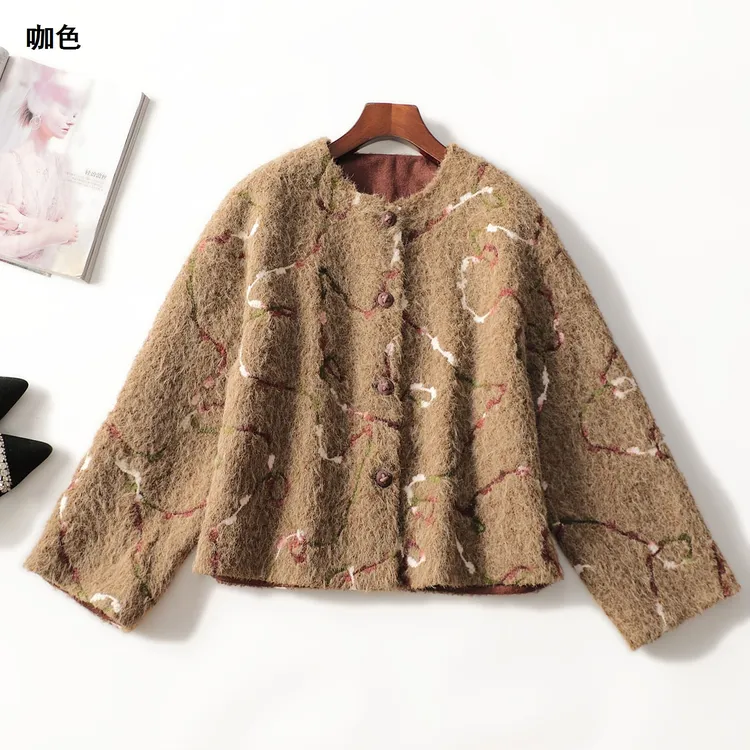 247565冬中长款长袖单排扣外套秋冬
