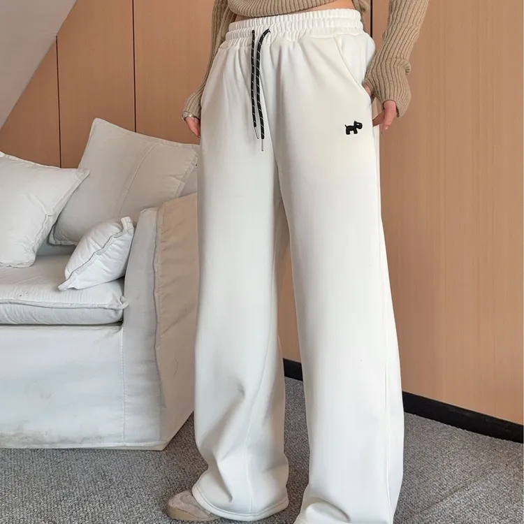 K252男女同款双12福利款冬季加绒百搭刺绣小马直筒运动卫裤25-223