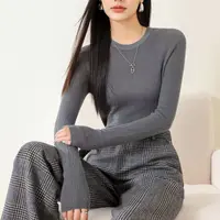 【欣名衣扬】暗纹套头毛衣~薄款秋冬修身型内搭简约长袖针织衫