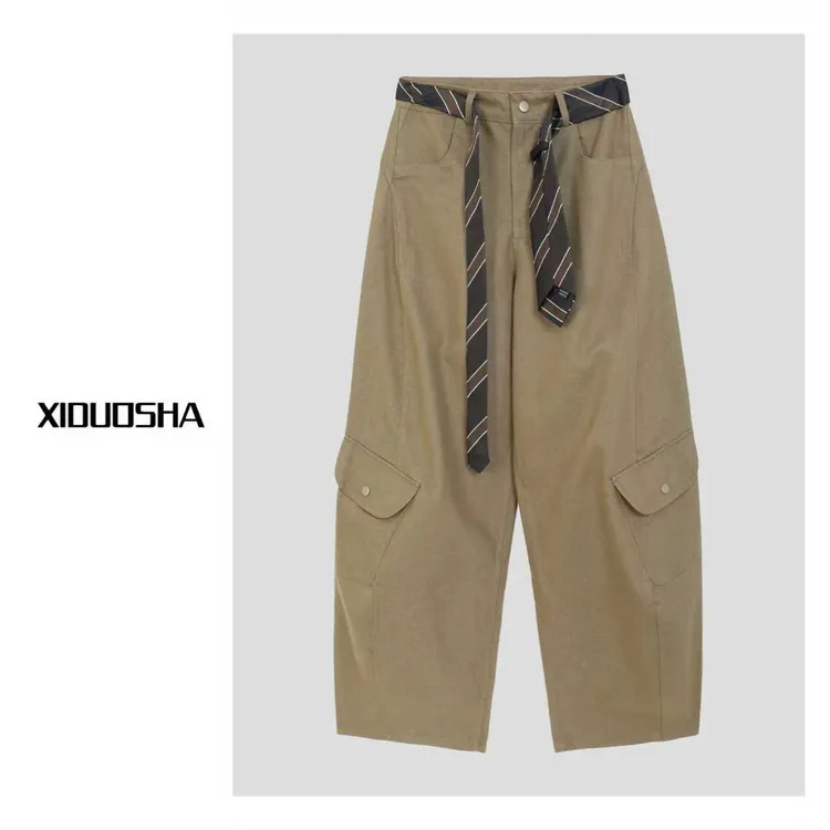 XIDUOSHA/喜朵莎设计款腰带显瘦工装裤 XDS1586