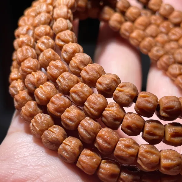 柏香籽长串108多棱方块龙脊玉化无色差