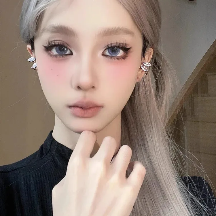 铜合金耳饰 超闪水滴锆石耳夹女无耳洞轻奢高级感小众耳骨夹