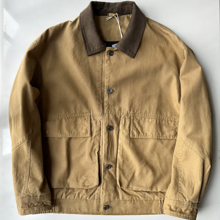 短款春秋翻领工装休闲夹克