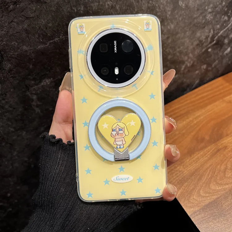 适用华为mate70pro+手机壳简约ins风卡通蓝色星星哭娃pura80pro新