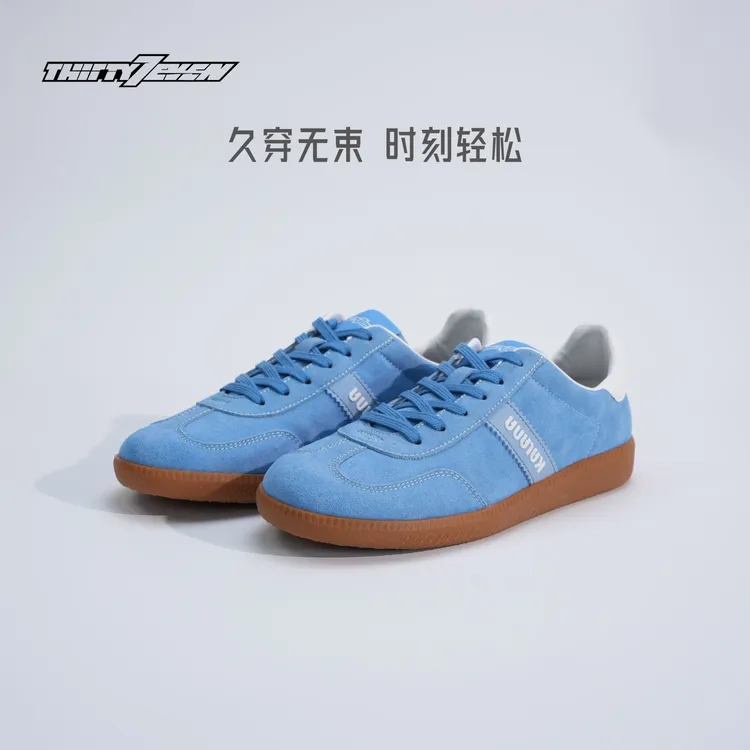 新款德训雾霾蓝耐磨低帮轻便时尚板鞋系带百搭女鞋潮流
