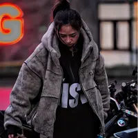 美式解构加厚拼接PU皮外套潮牌欧美街头cleanfit拼接棒球服夹克