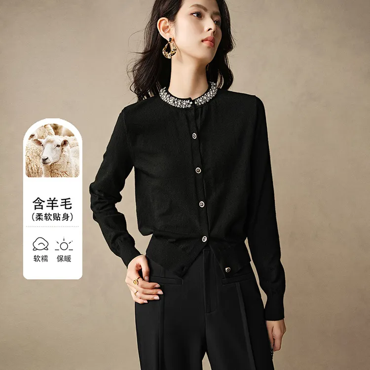 【专享】2025春上衣珍珠含针织衫女24102610