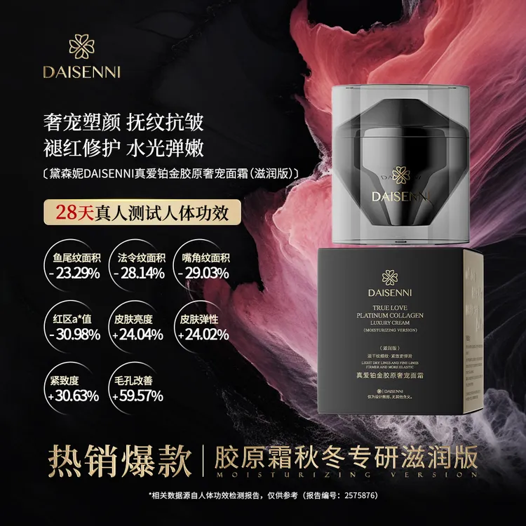 28天毛孔-59.57%皱纹-28.14%亮度+24%DSN/三型十七型胶原面霜