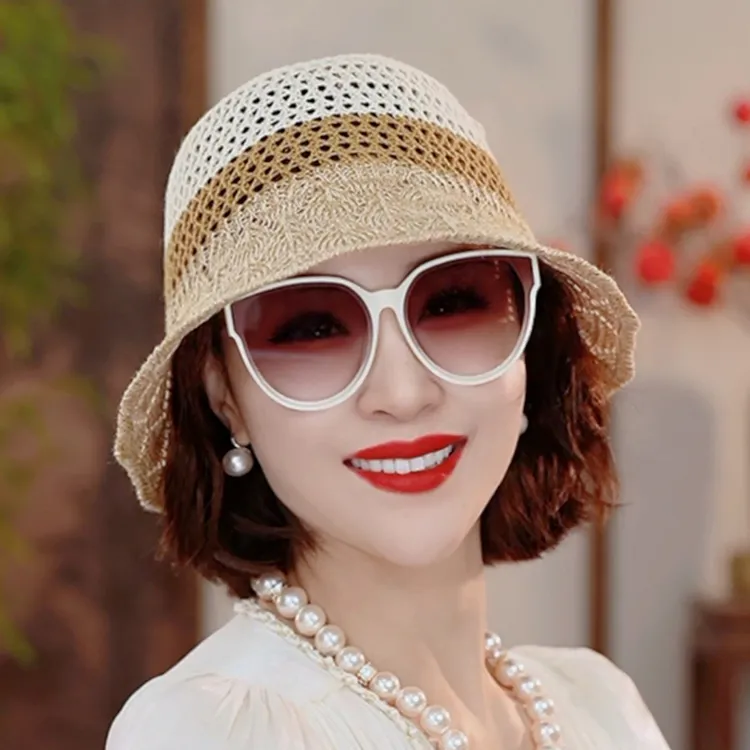 苎麻夏季遮阳编织防晒遮阳防晒帽子防晒遮阳帽女士韩版太阳帽8012