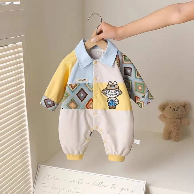 婴幼儿春秋爆款连体衣超萌网红可爱满月爬服百天长袖哈衣
