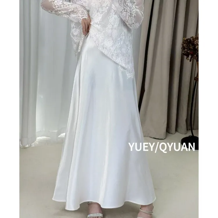 缎面超薄A版半身裙新款夏款法式光泽感修身显瘦垂感舒适时尚