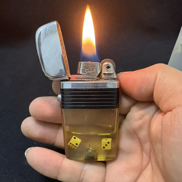 美国透明油壶古董煤油打火机