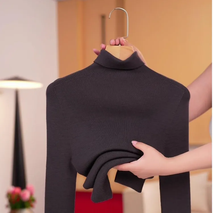 2025冬季新款100%全羊毛【金标高领长袖】无缝打底衫女款显瘦百搭