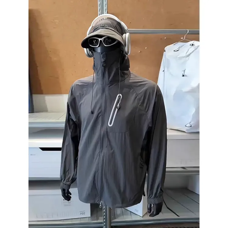 UPF50+冰丝速干防晒衣男款夏季薄款透气防紫外线户外连帽防晒外套