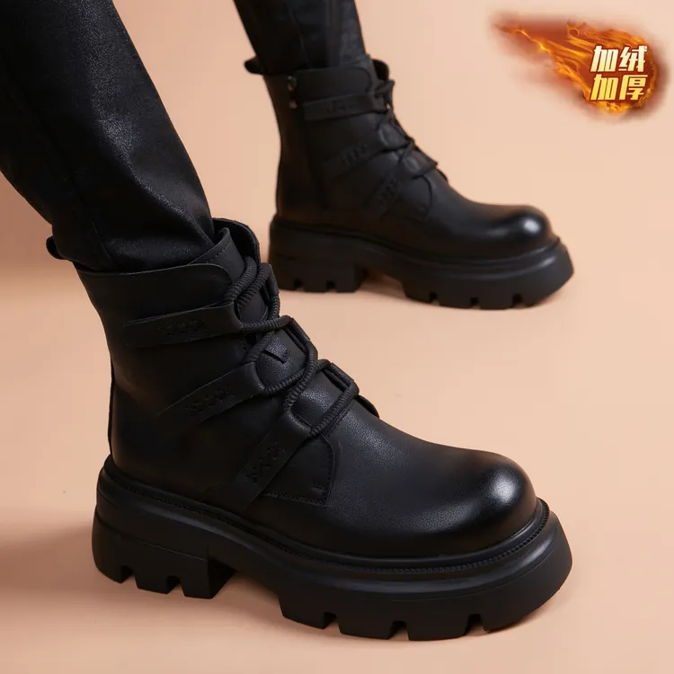 手工马丁靴男款爆款2025新款工装正品真皮轻奢黑色英伦风年轻人秋