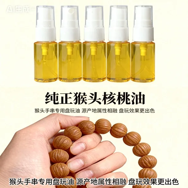 纯正猴头核桃油源头产地核桃榨取的优质文玩盘串保养屁桃猴头手串