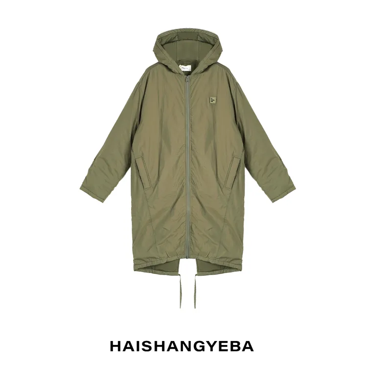 【海上叶爸】新款2025秋冬百搭连帽男女同款厚款休闲中长款棉服