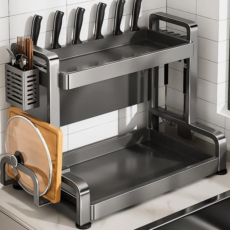 范哲萨不锈钢厨房调料品置物架台面多功能放油盐酱醋调味瓶罐筷子