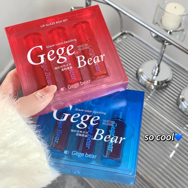 保湿Gegebear唇釉镜面水光唇油唇蜜唇泥女不沾杯口红唇彩不易8