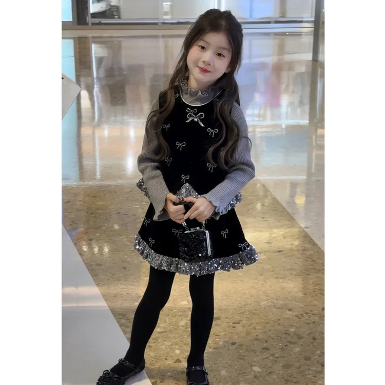 童装女童韩版加绒套装2025冬季儿童洋气保暖丝绒两件套