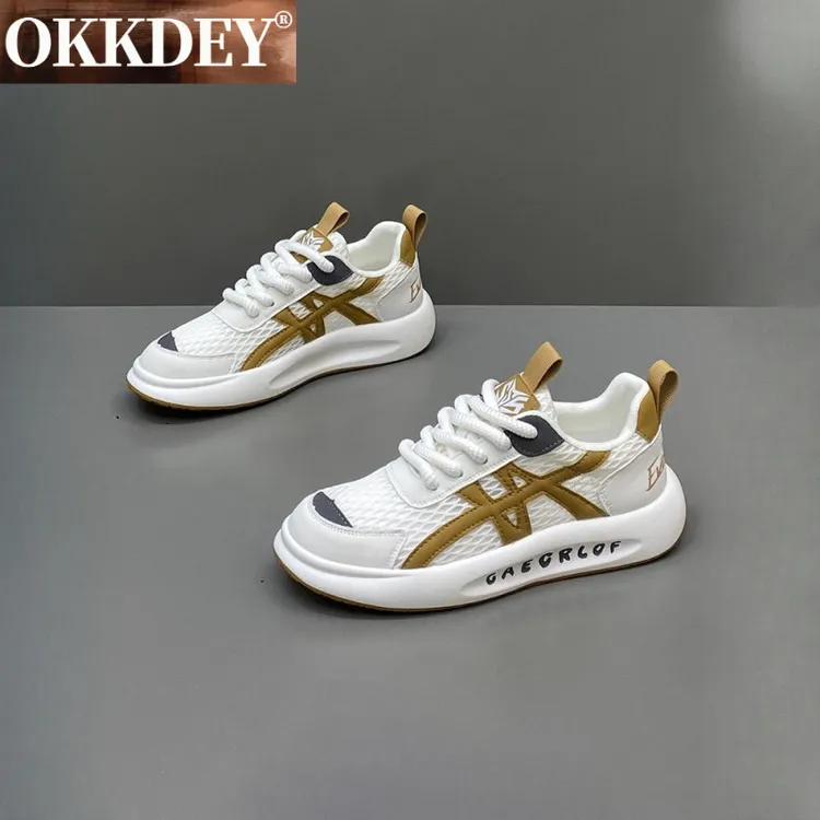okkdeyokkdey欧式高端男鞋秋季透气网面运动休闲鞋轻便软底阿甘老