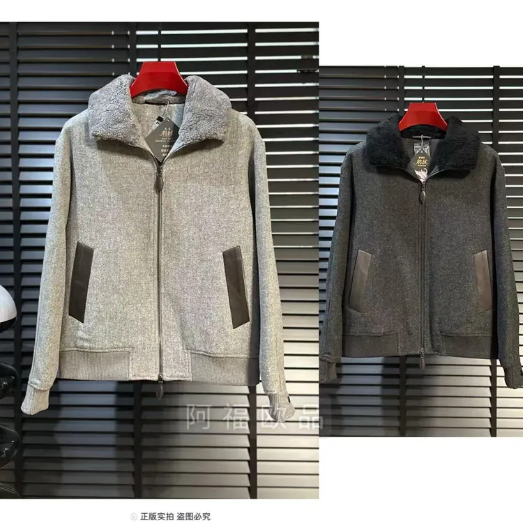 男士冬季BLT羊毛配皮毛领鹅绒服2390