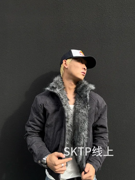 SKATEPARK“幽灵鬃狼”重工洗水珠帆解构加厚冬季座山雕棉服外套