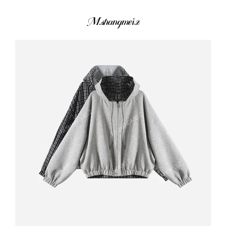 M.SHANGMEI.Z/沐熙【天空之城】美大哥双面穿宽松带帽卫衣X082930