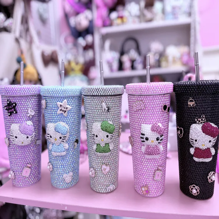 多多专属 手工制作钻钻Hello kitty保温杯（要什么颜色备注）