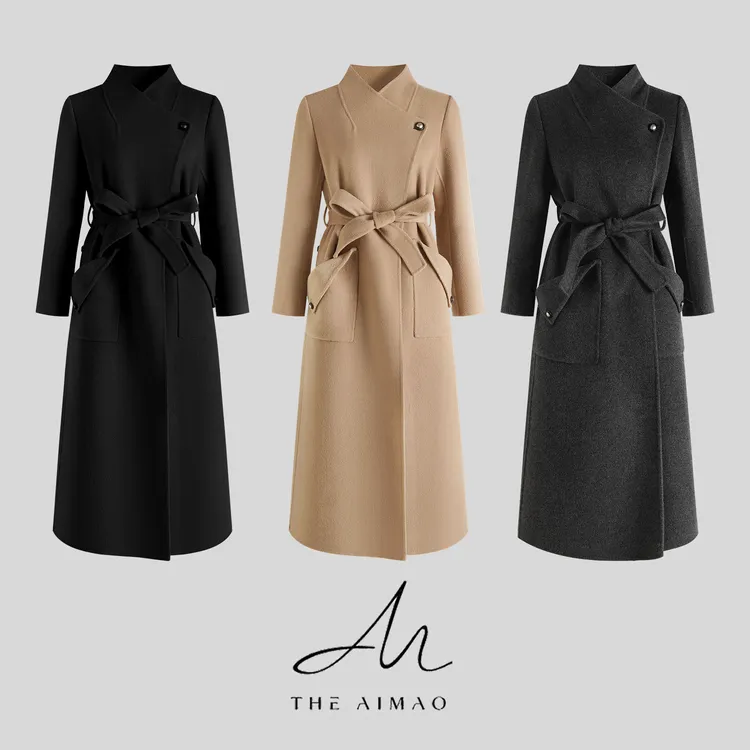 【THE AIMAO】苏丽冬日”高支山羊绒羊毛轻保暖双面廓形大衣XYX83121