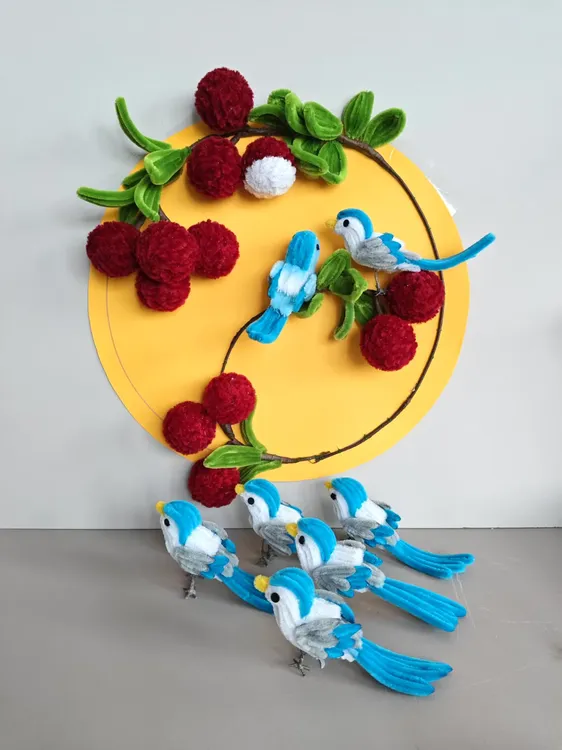 知更鸟摆件装饰手工DIY扭扭棒