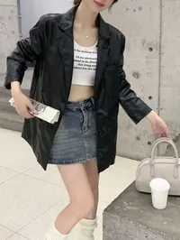 2401#韩版高级感气质宽松休闲小西服上衣