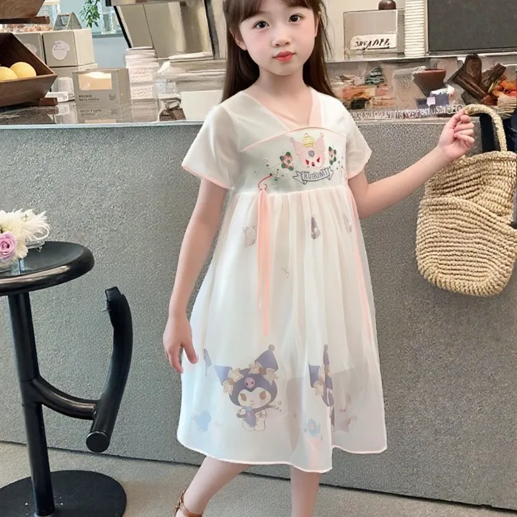 女宝女童汉服新款雪纺库洛米连衣裙古装仙女公主裙国风连衣裙儿童