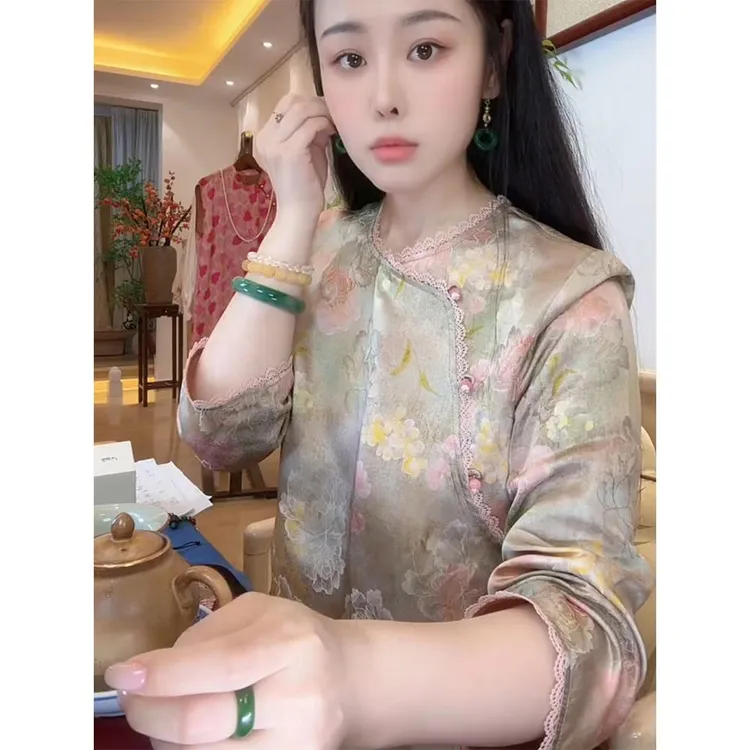新中式女装国风上衣禅意高端精致唐装打底衬衫小衫女2025秋季新款