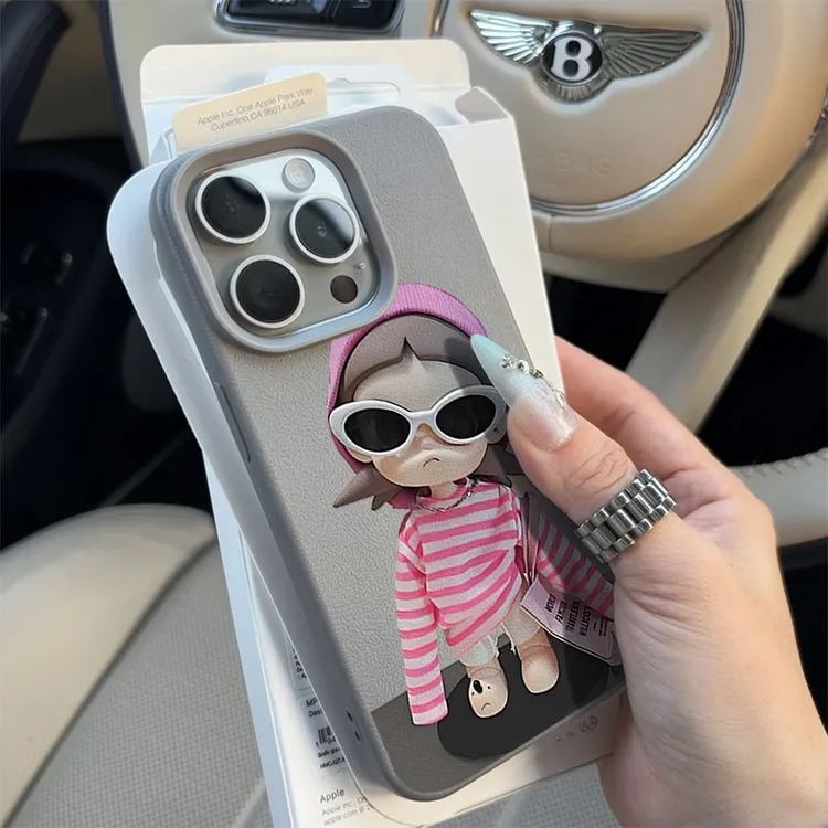 墨镜嘎子姐适用苹果16/17手机壳iPhone15promax14荔枝纹13/12防摔