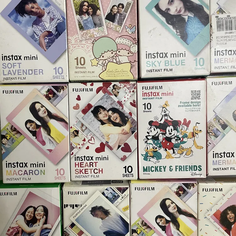 拍立得迷你三寸花边宽幅复古相纸mini系列通用彩色彩虹相片ai相纸