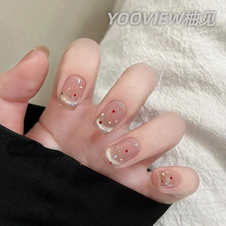 高级感穿戴甲猫眼高级手工穿戴甲手绘少女ins波点多巴胺可爱显