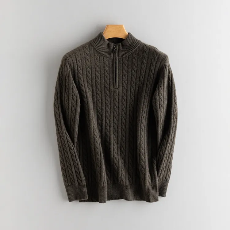 【不议价】100%山羊绒男士470克时尚休闲加厚款半高领长袖羊绒套衫