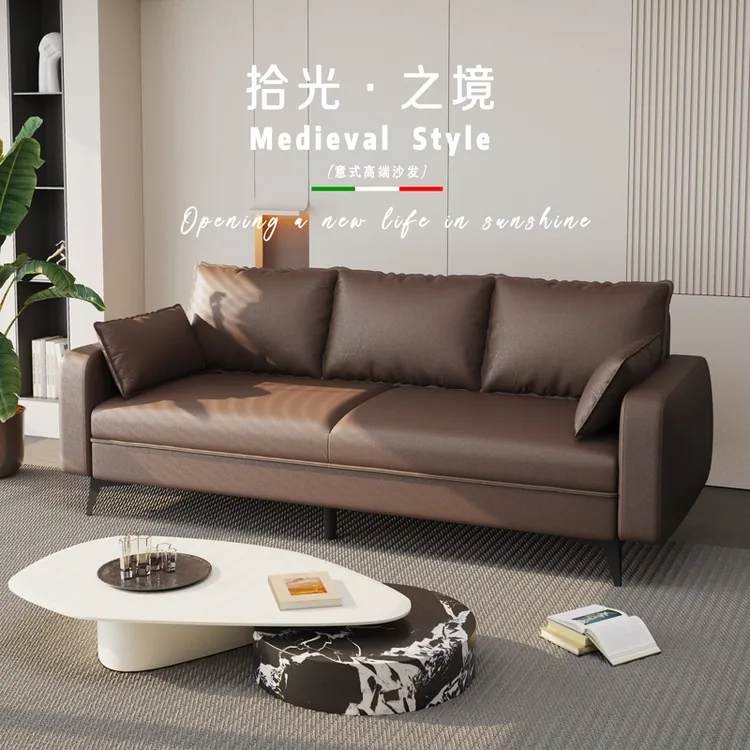 沙发小户型客厅2025意式家居直排休息区接待布艺出租房双人小沙发