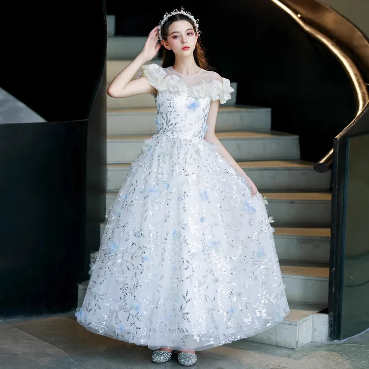 高端女童礼服轻奢小众花童女孩生日公主裙洋气走秀钢琴演奏演出服