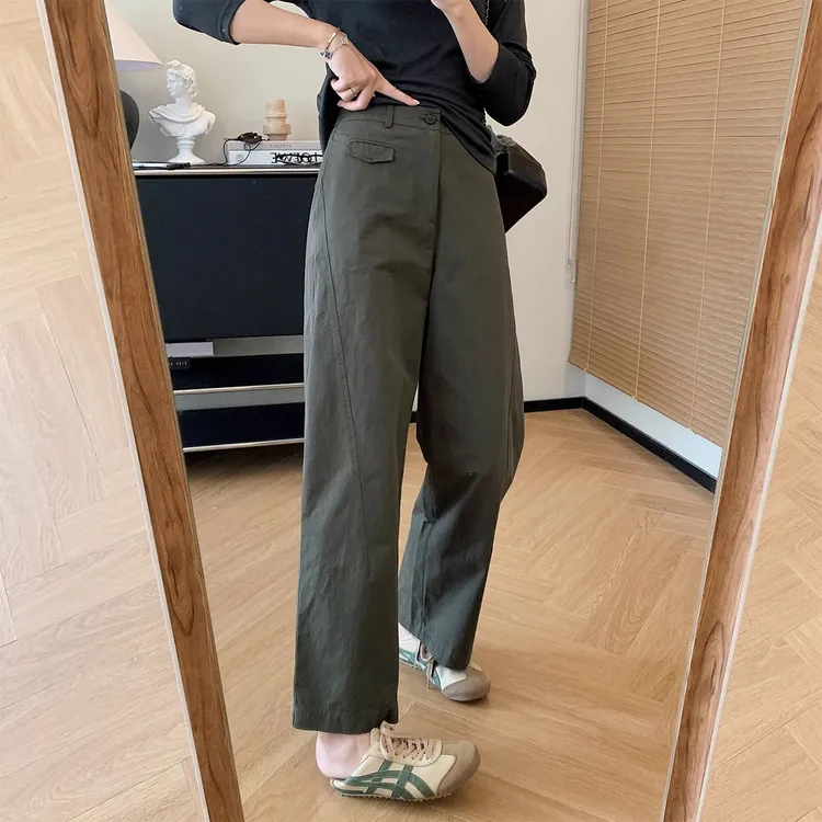抗皱休闲裤女2025年秋季新款高腰显瘦时尚气质百搭直筒阔腿裤子潮