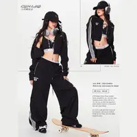CBXLAB 街舞潮牌星星三杠夹克长裤遮胯显复古潮流设计感长裤